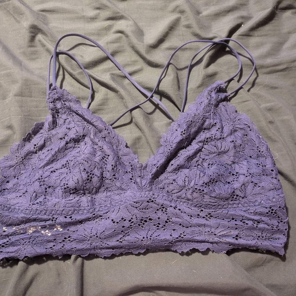 PINK Victoria's Secret Navy Lace Bralette